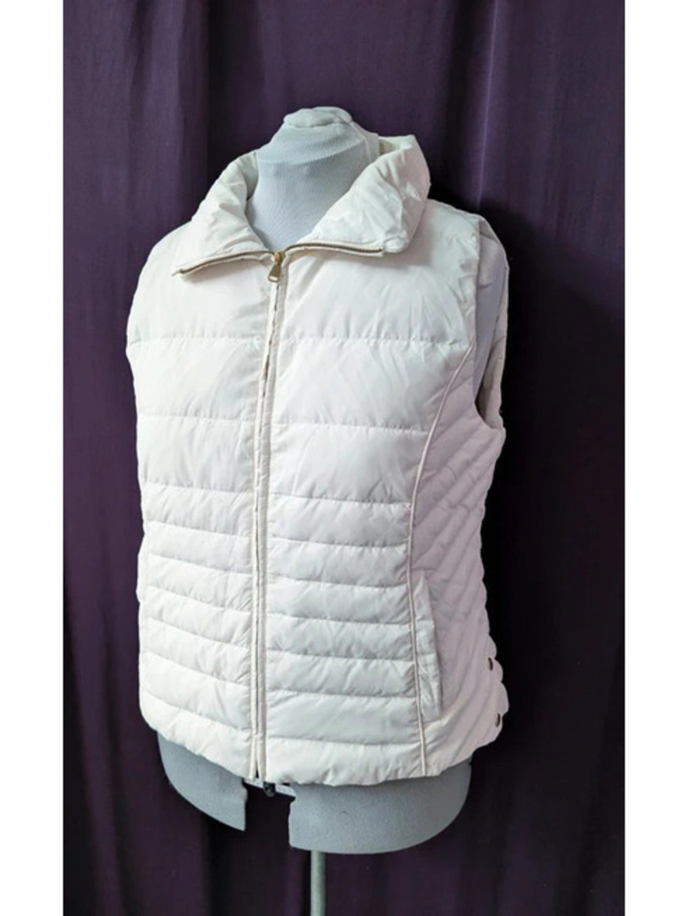 White Quilted Puffer Vest XL